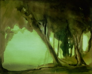 Baumtor, Aquarell, 1999, 38/47 cm