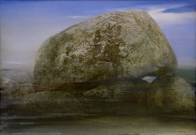 Findling, Öl / Tempera, 1992, 90/130 cm Findling, Öl / Tempera, 1992, 90/130 cm