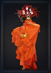 K&ouml;nigin, Acryl, 2021, 68/98 cm