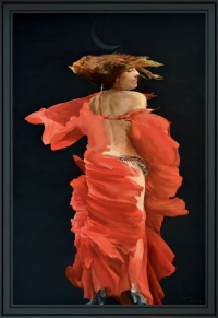 T&auml;nzerin, Acryl, 2016, 68/98 cm