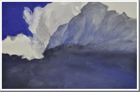 Wolke am Berg, Aquarell, 2011, 55/88 cm